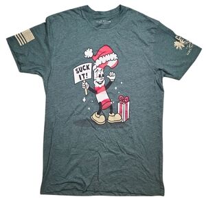 Grunt Style “Suck It!” Candy Cane Christmas Tee | Men’s Large | Club Edition